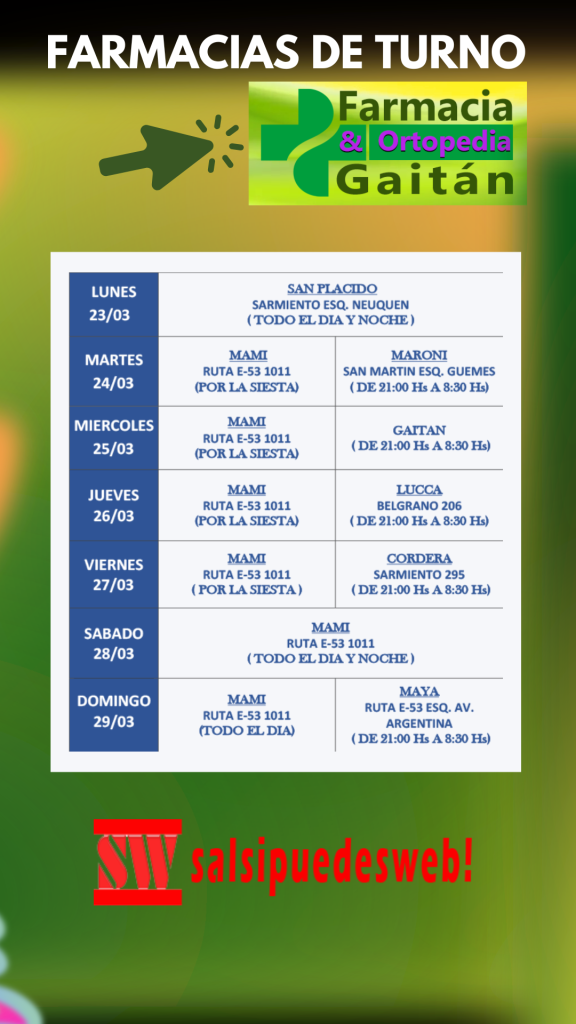 Salsipuedes Farmacias de turno